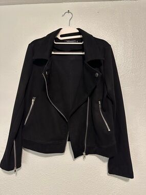 AA Apperloth A Black Moto-Style Zip Jacket